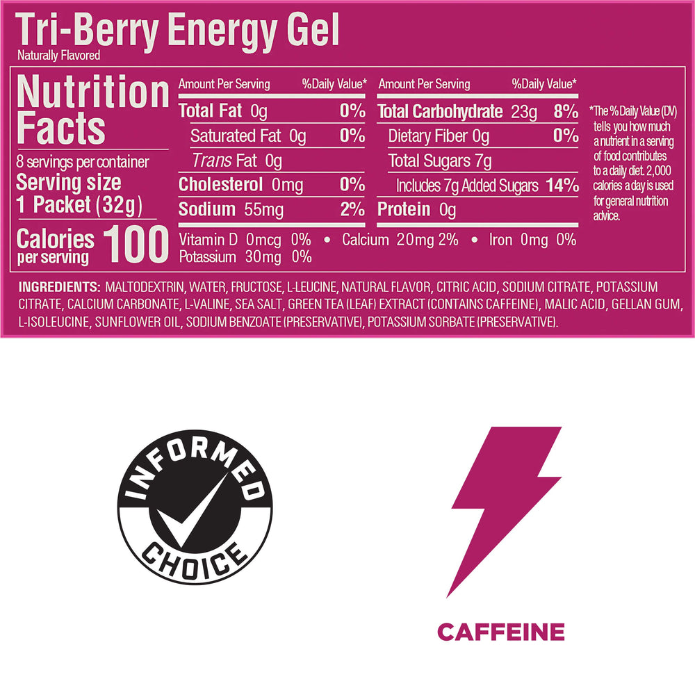 GU Energy Tri-Berry gel being squeezed for fast energy mid-run