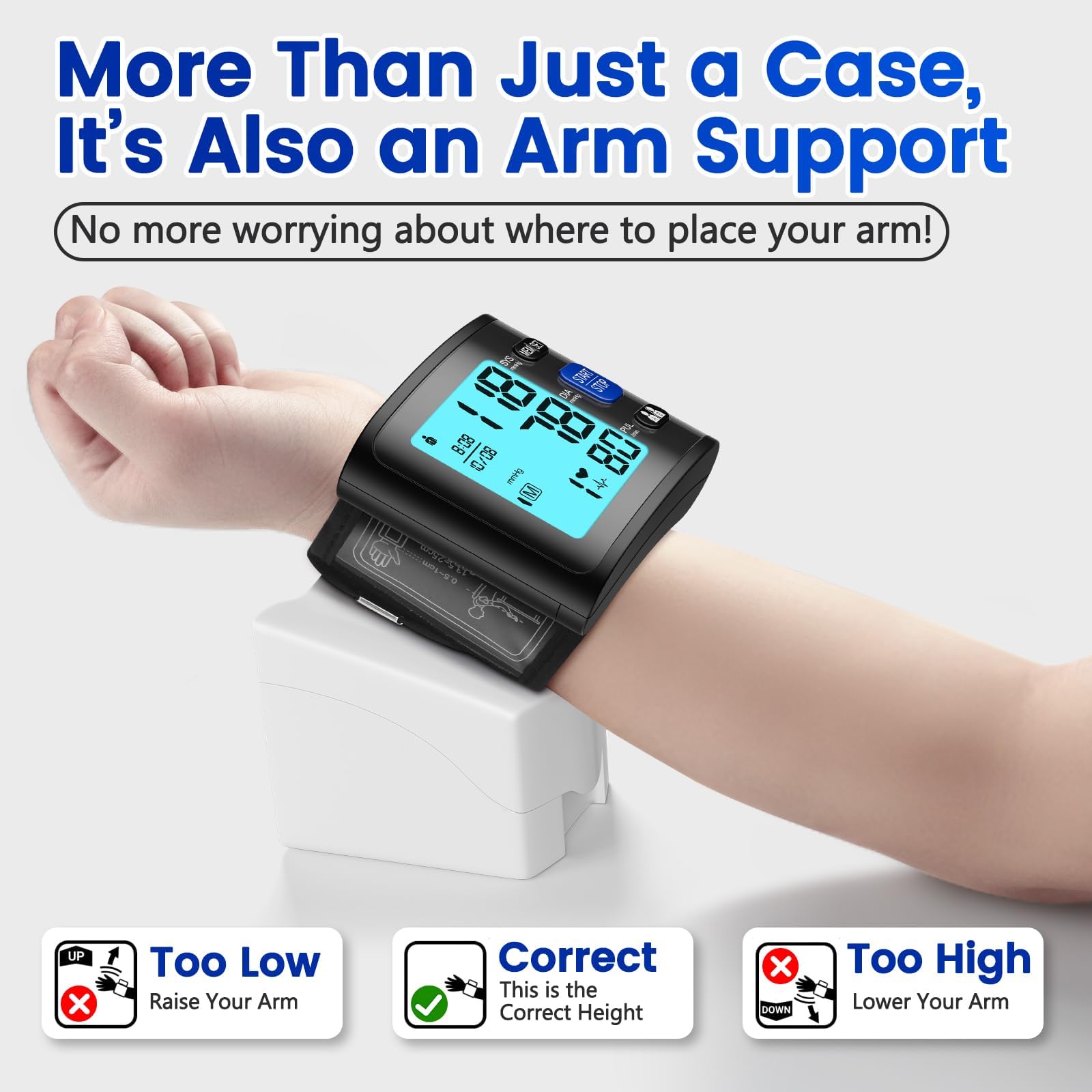 GUAEVER blood pressure monitor backlit display for easy viewing