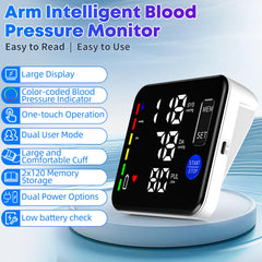 GUAEVER Blood Pressure Monitor with large LED display for clear readings day and night.