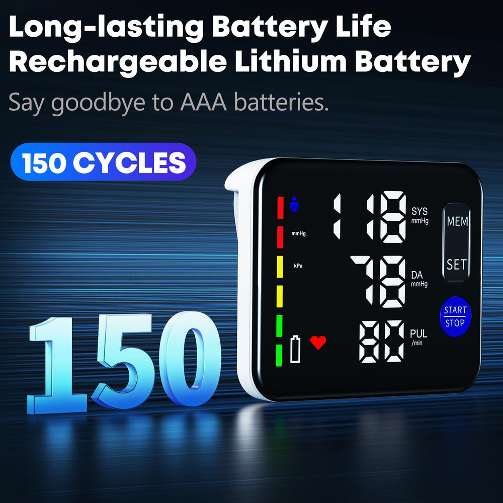 GUAEVER Blood Pressure Monitor rechargeable battery enables cordless use.