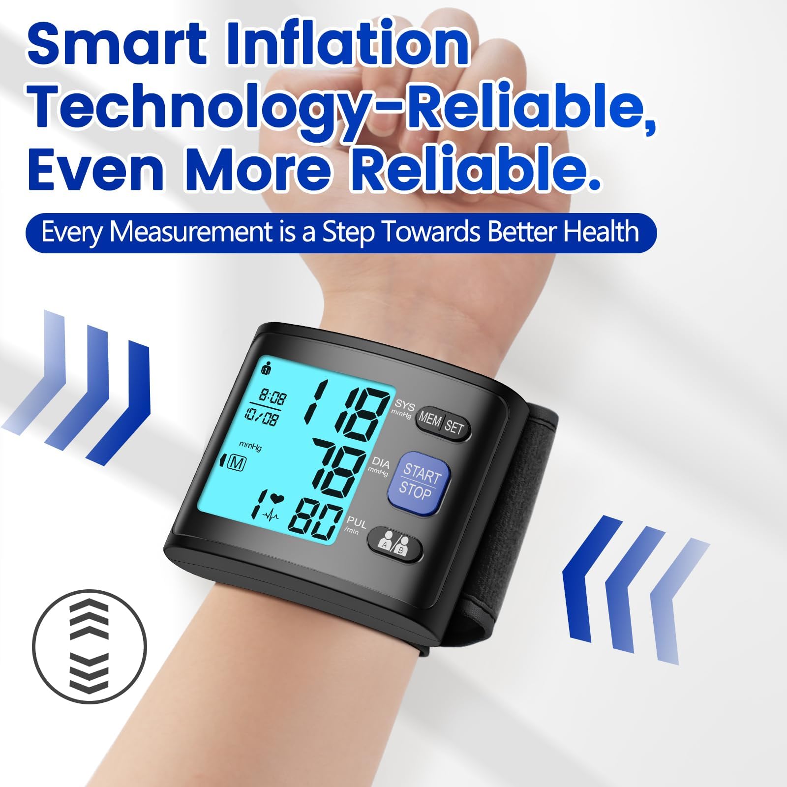 GUAEVER BP monitor provides voice guidance during measurement
