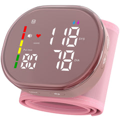 GUAEVER wrist BP monitor in pink with a comfortable cuff for home use.