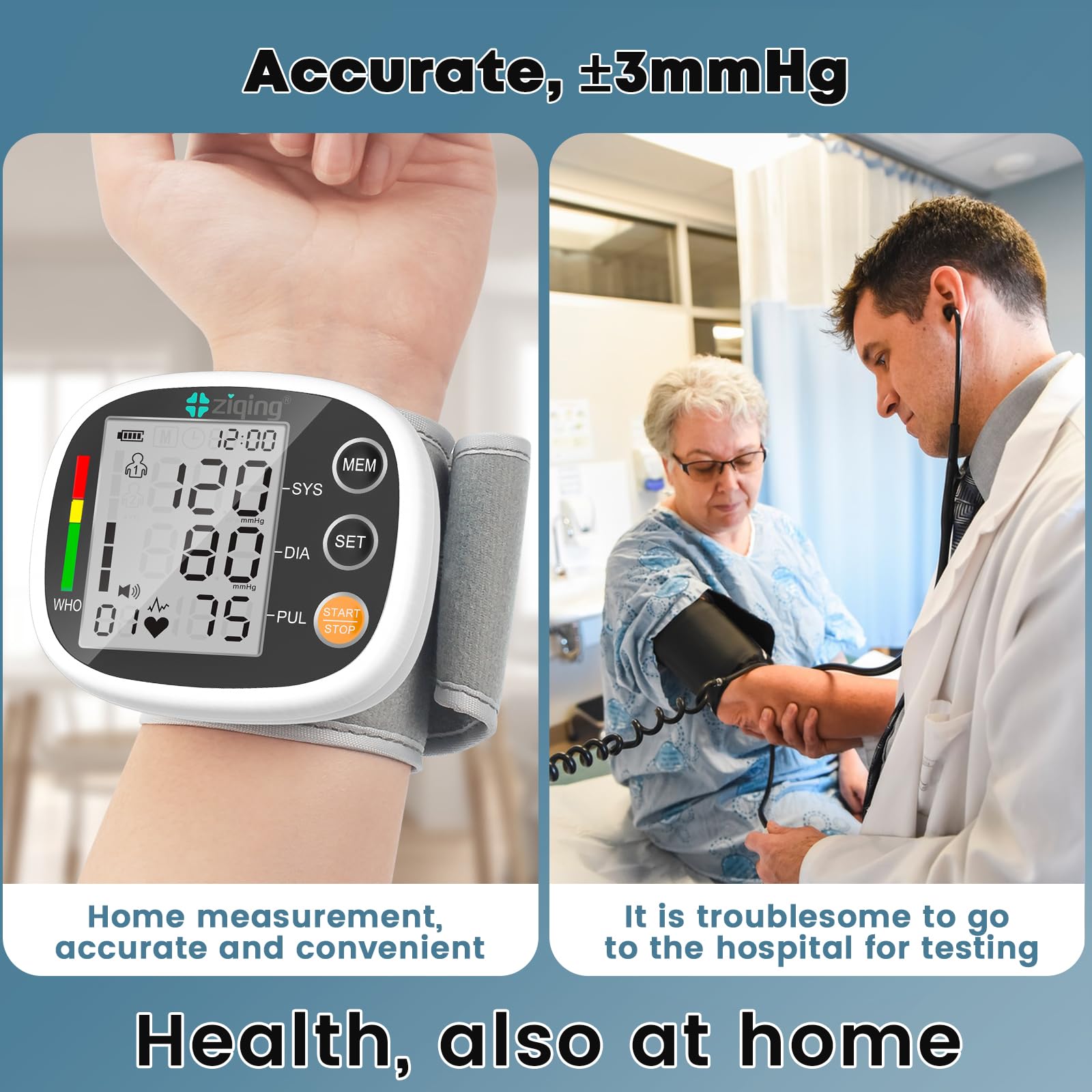 GUAEVER wrist BP monitor charging via Type-C for convenient power