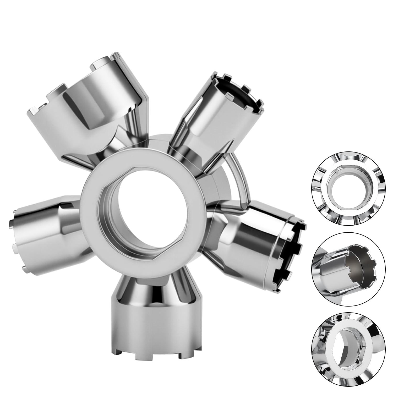 guaiboshi aerator tool 10-in-1 held in hand, compact design for quick faucet maintenance
