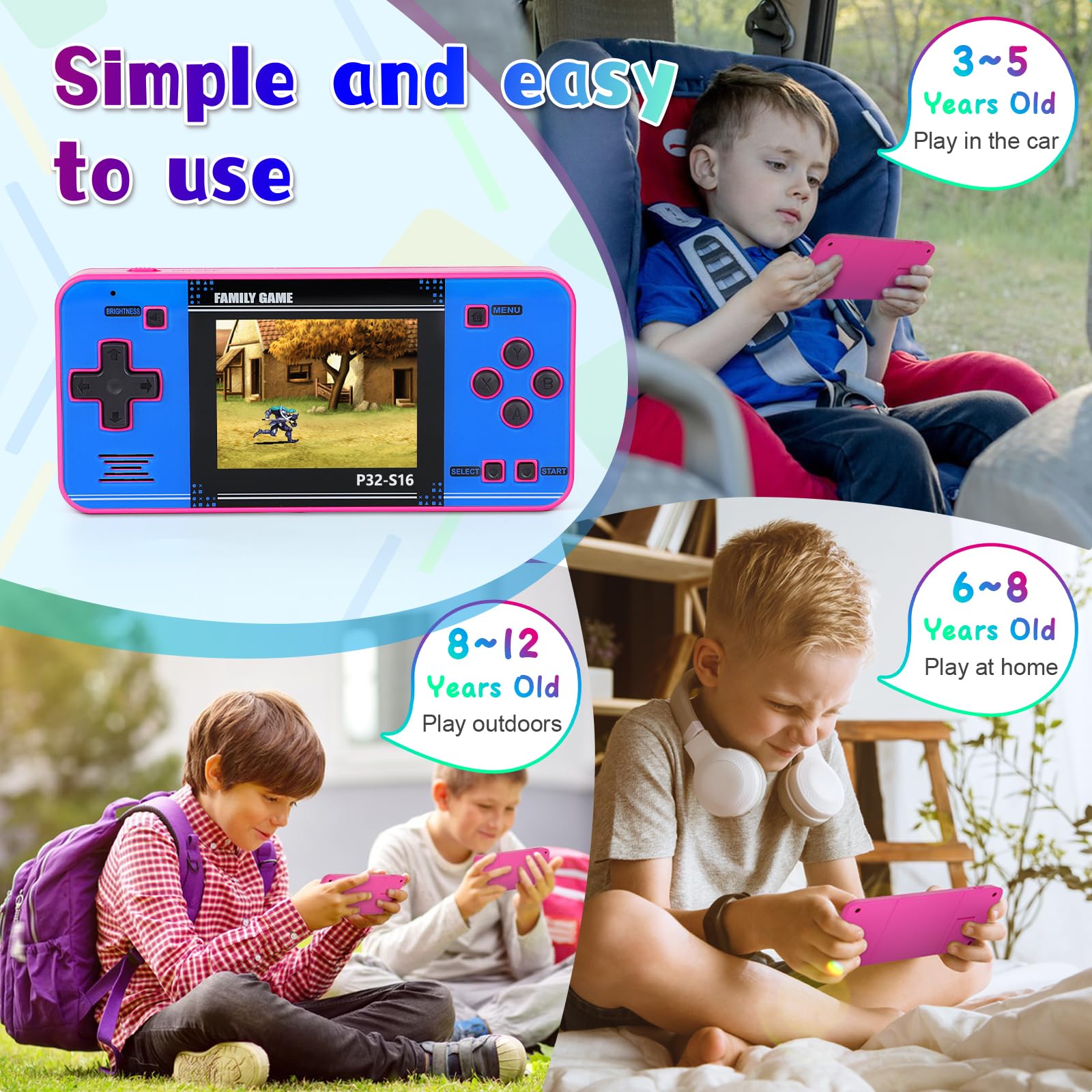 GuaiyeyeAP P32 child-friendly shape and intuitive controls for young players