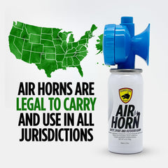 Portability of the Guard Dog Security air horn for handheld use on the go.