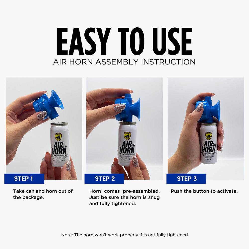 Sport and outdoor use of the Guard Dog Security air horn for quick signaling.