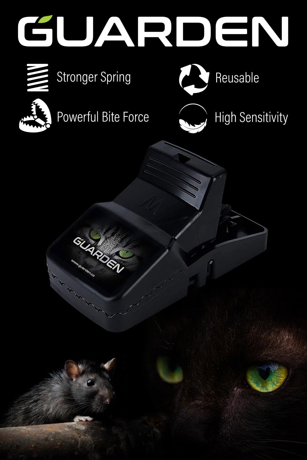 Guarden Rat Trap Snap mechanism delivers swift rodent capture.