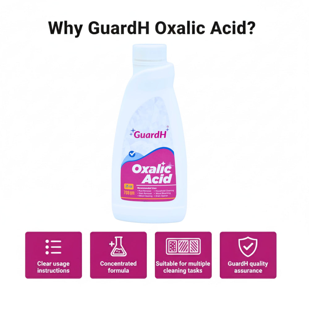 GuardH Oxalic Acid outdoor use cleans patio tools and furniture.
