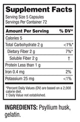 Guardian psyllium husk label display emphasizes natural origin and convenient daily fiber