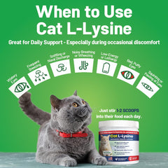 Guardian’s Choice L-Lysine powder mixed into cat food for routine care