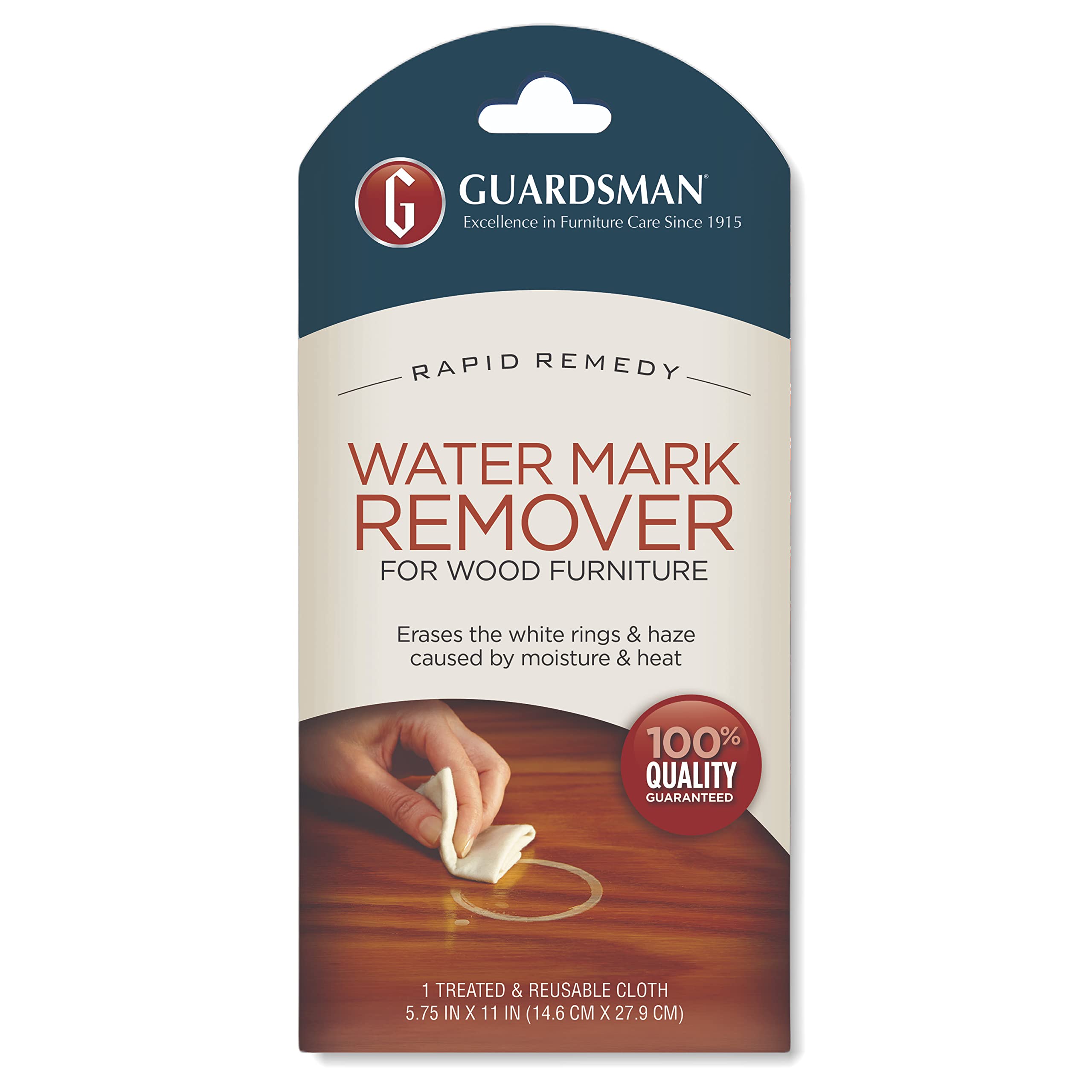 Guardsman water ring remover cloth in packaging for easy storage.