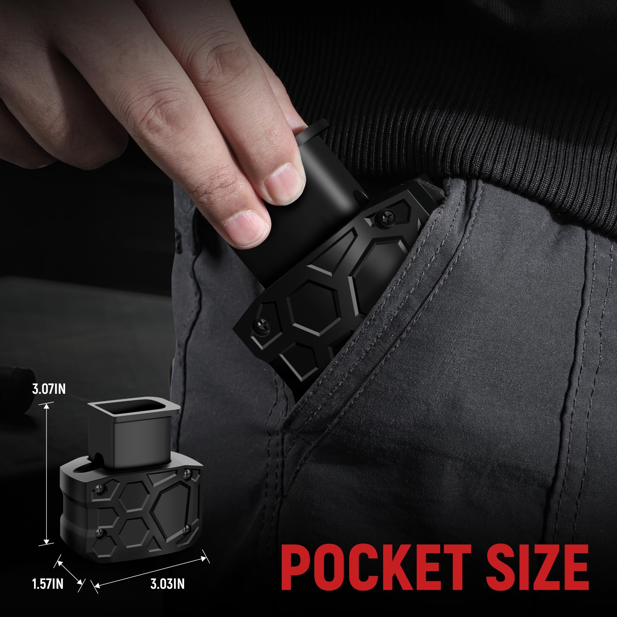 GUAWIN Magazine 9mm speed loader in deep dark color with sleek look