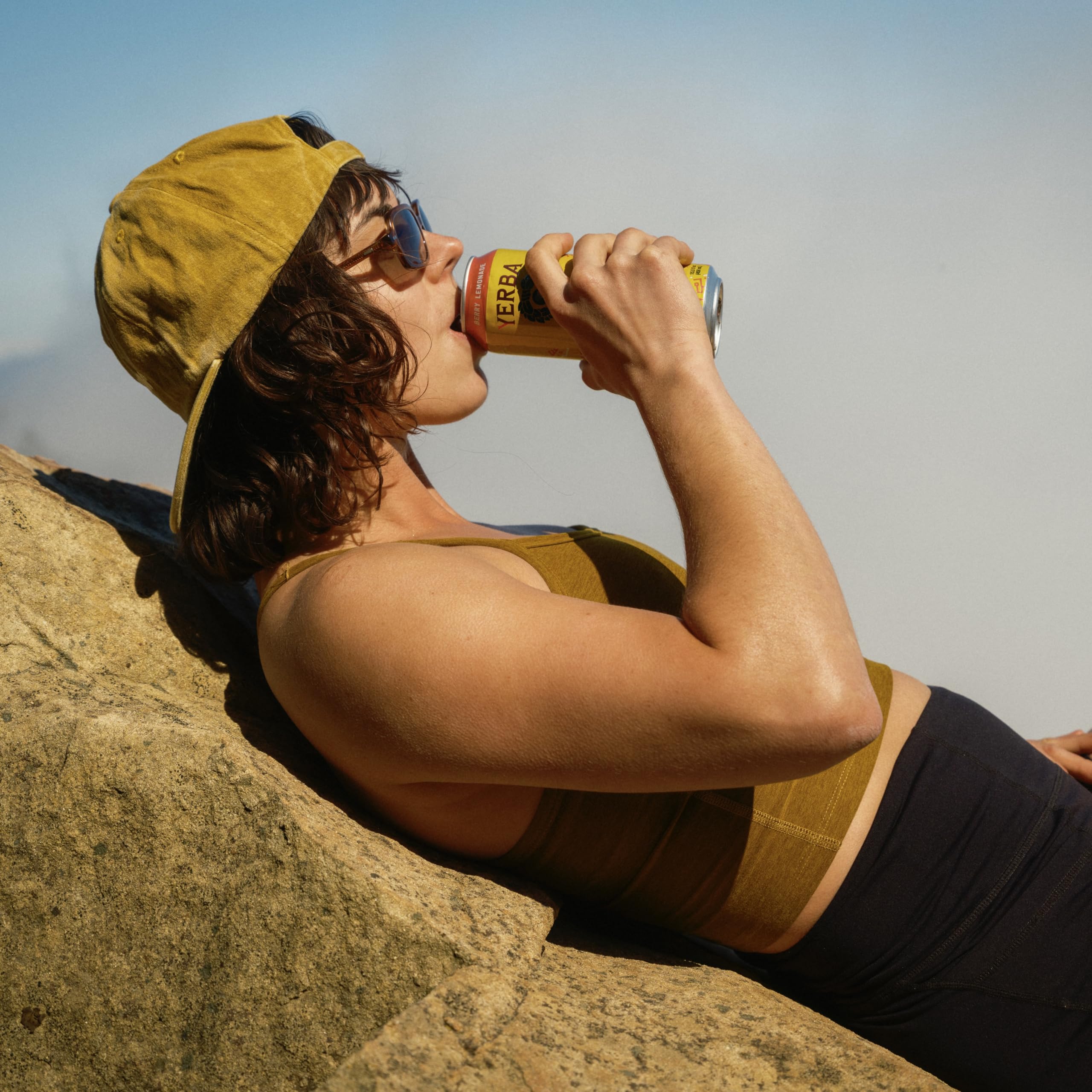 Guayaki Yerba Madre Berry Lemonade can highlights 150mg caffeine content.