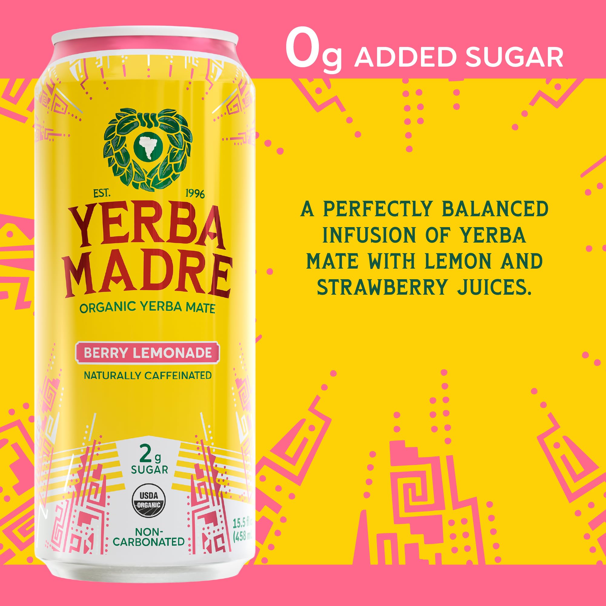 Guayaki Yerba Madre Berry Lemonade can in gym bag for quick energy.