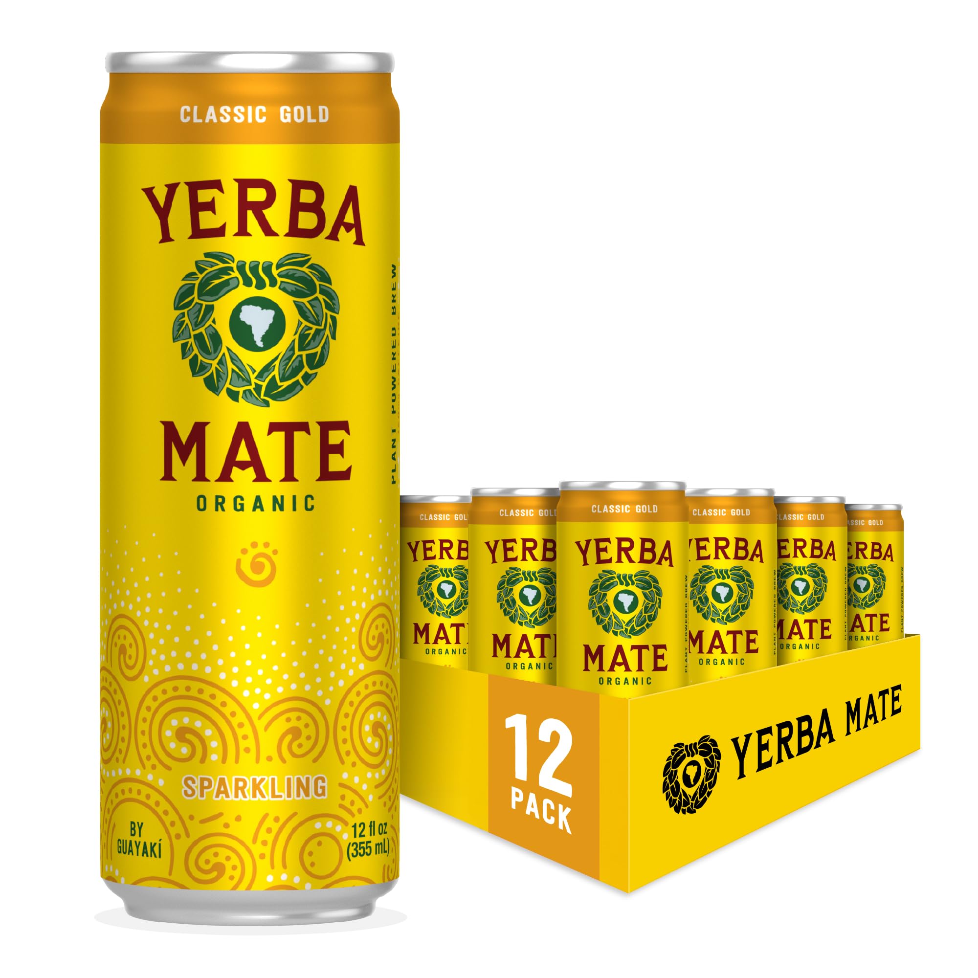 Guayaki Yerba Madre Classic Gold can delivering natural energy with crisp taste.