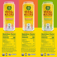 Guayaki Yerba Madre 12-pack display highlights a convenient lower-sugar option.