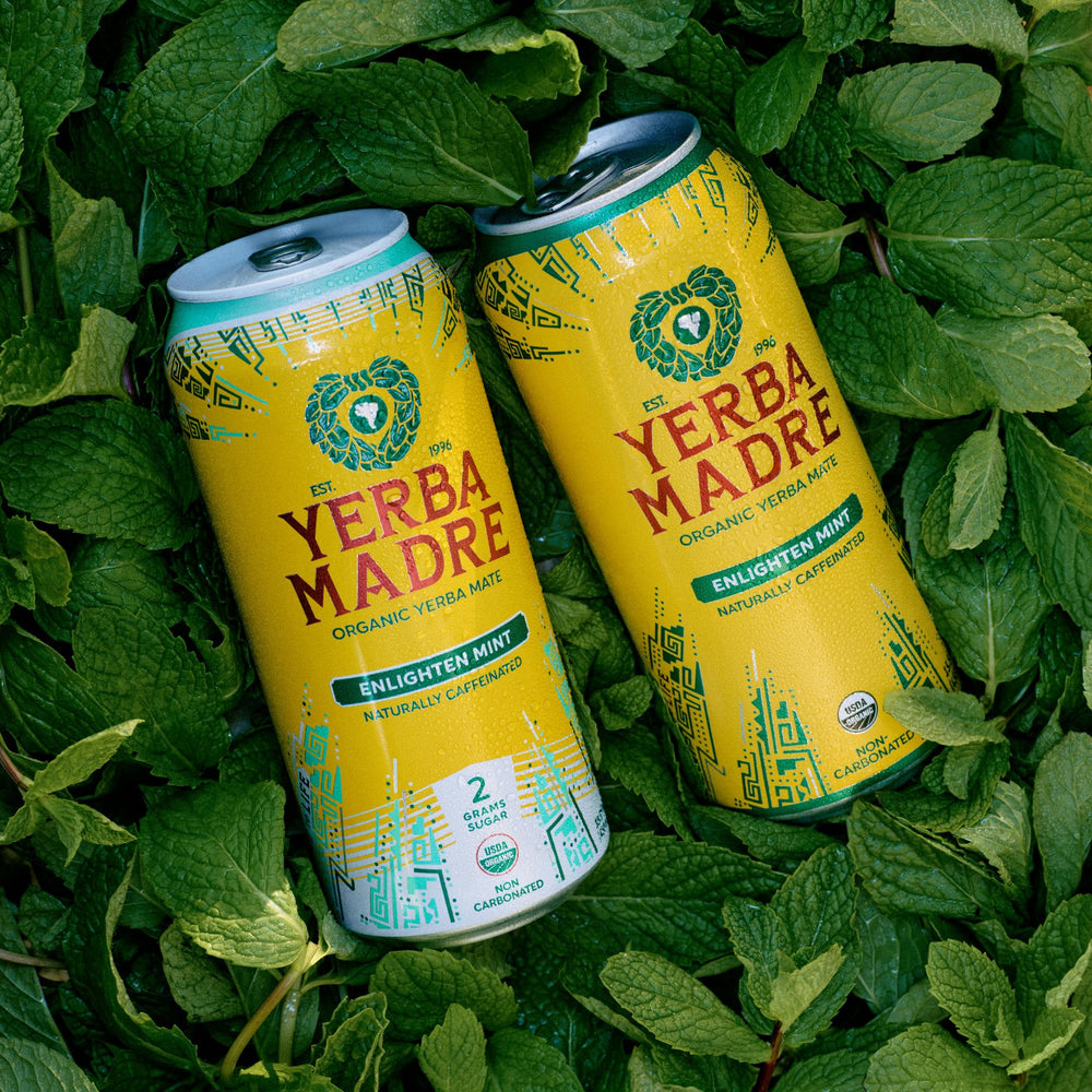 Guayaki Yerba Madre refreshing-mint can invites a tasty focus moment.