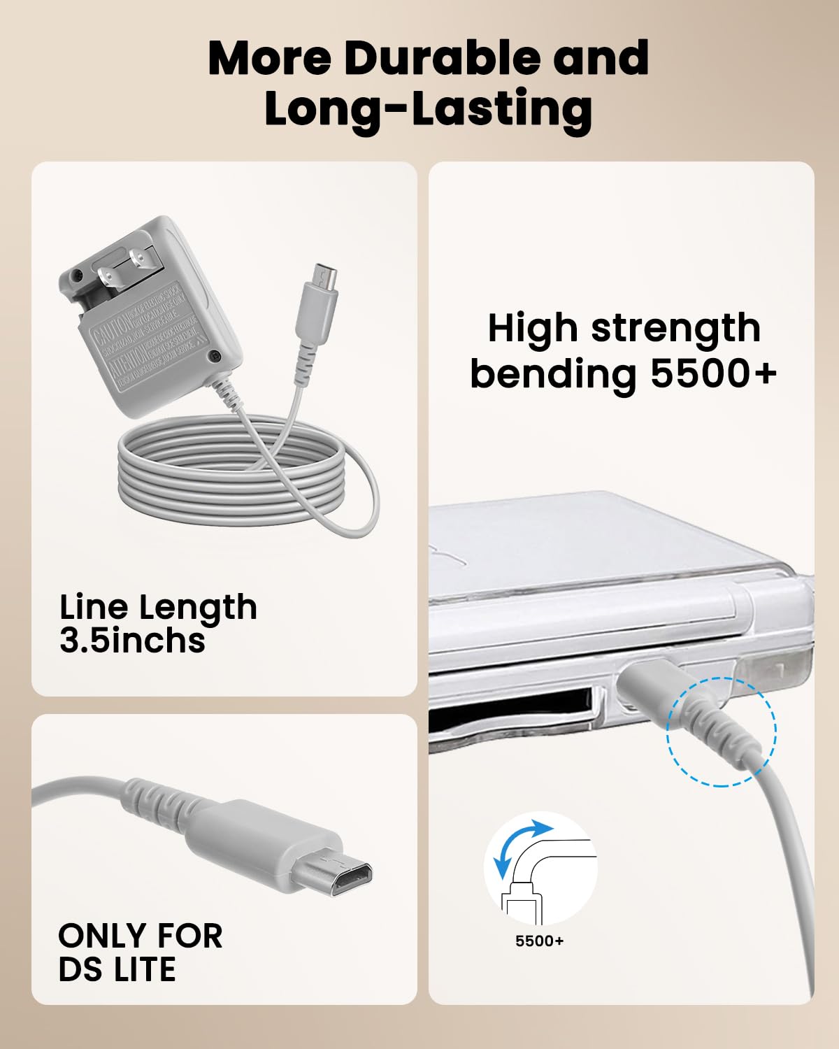 Gubasa DS Lite Charger Kit compact foldable plug ideal for travel