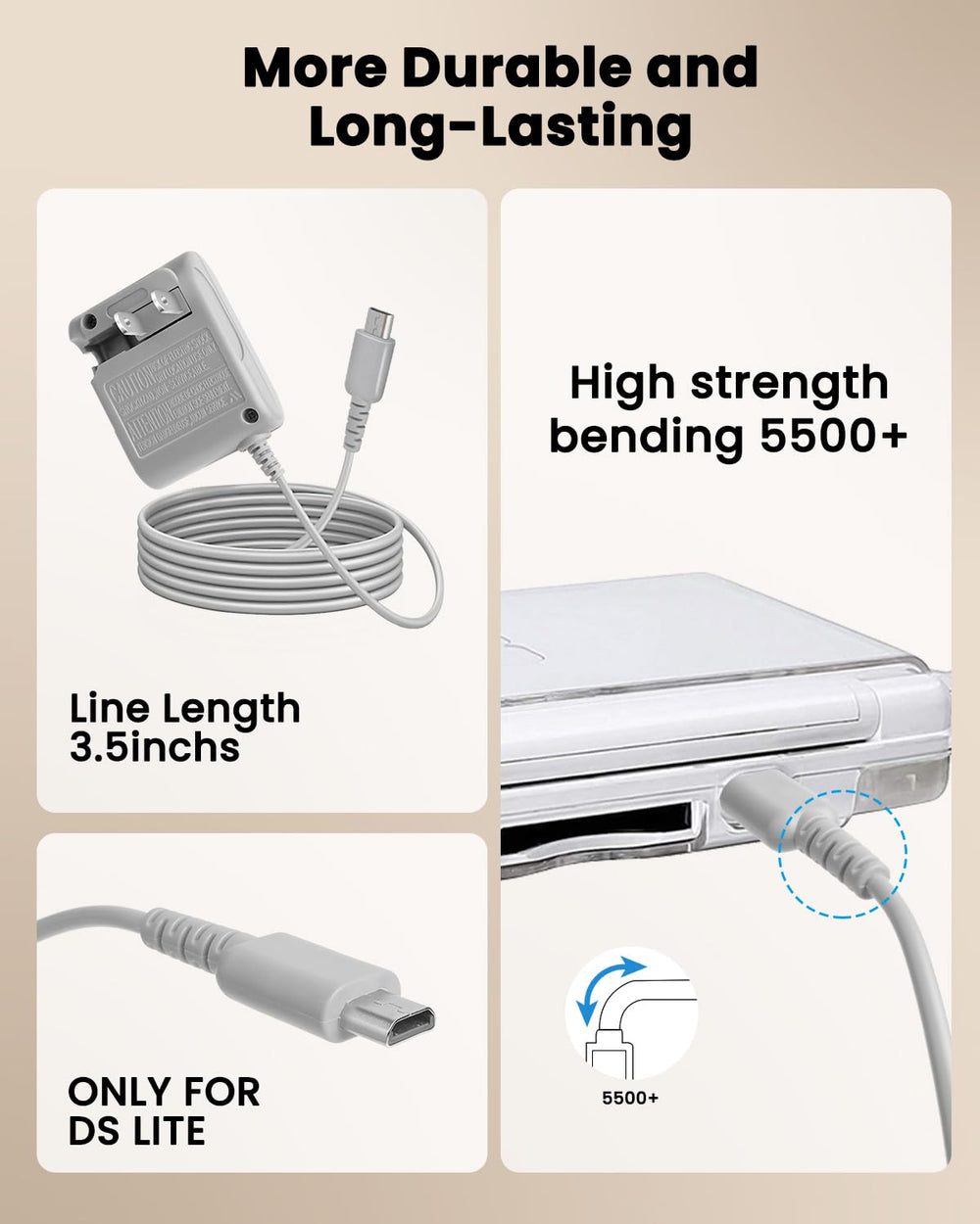 Gubasa DS Lite Charger Kit compact foldable plug ideal for travel