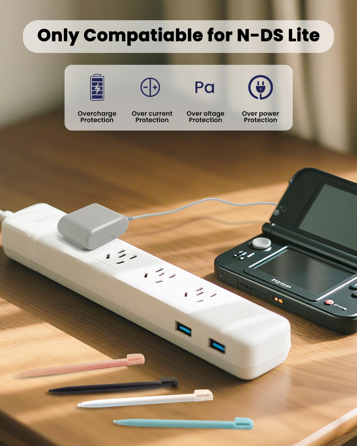 Gubasa DS Lite Charger Kit four stylus pens included for smoother gameplay