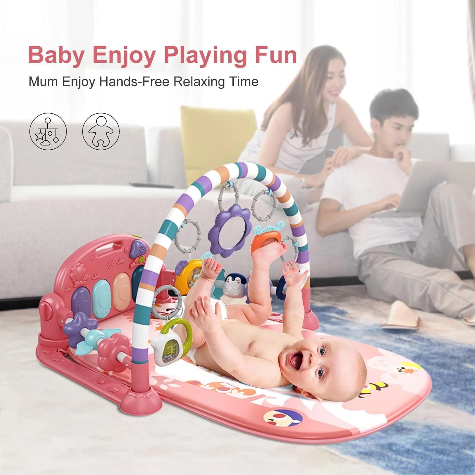 GUGUKUKU clock rattle supports grasping and rhythm.