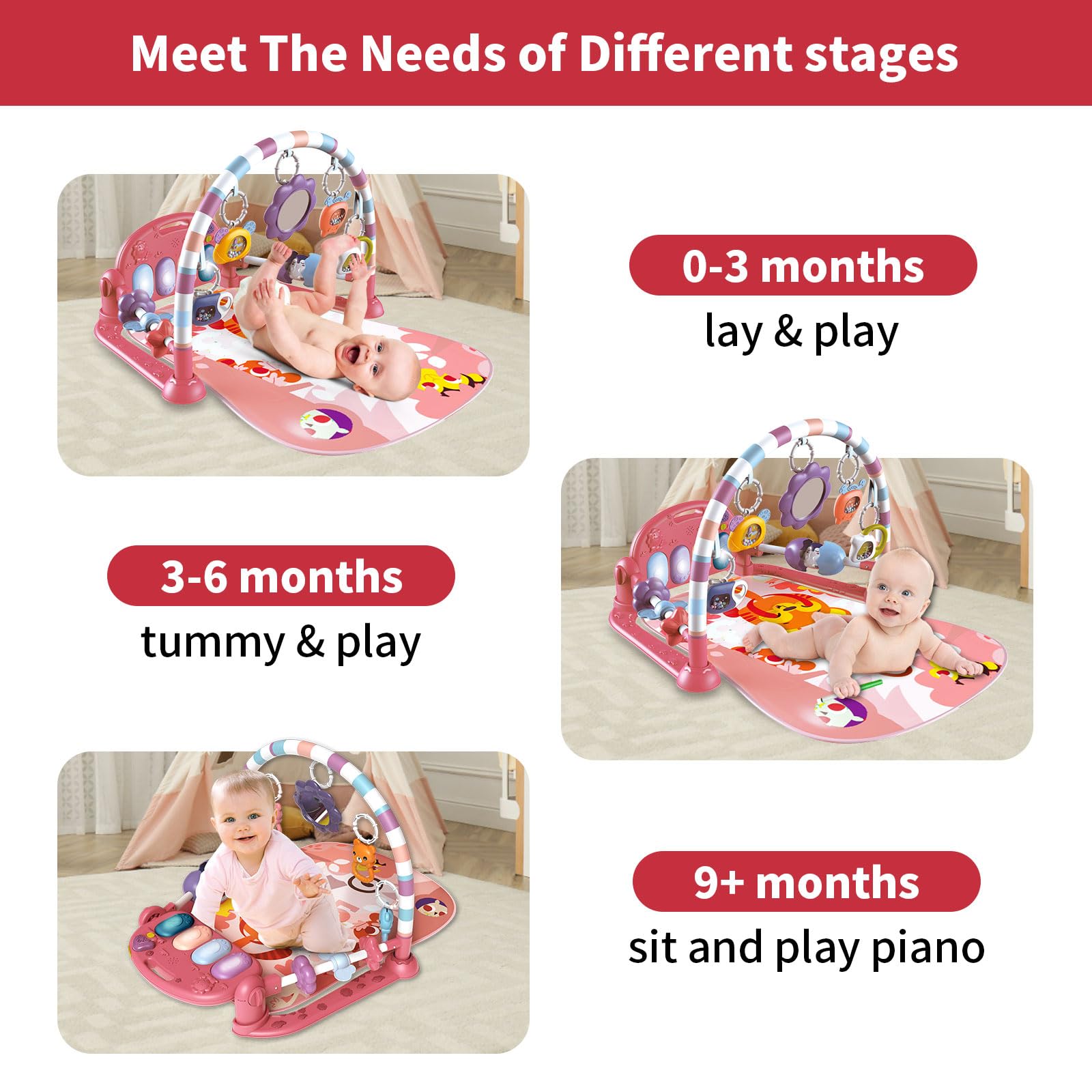 GUGUKUKU teacup rattle offers colorful visual stimulation.