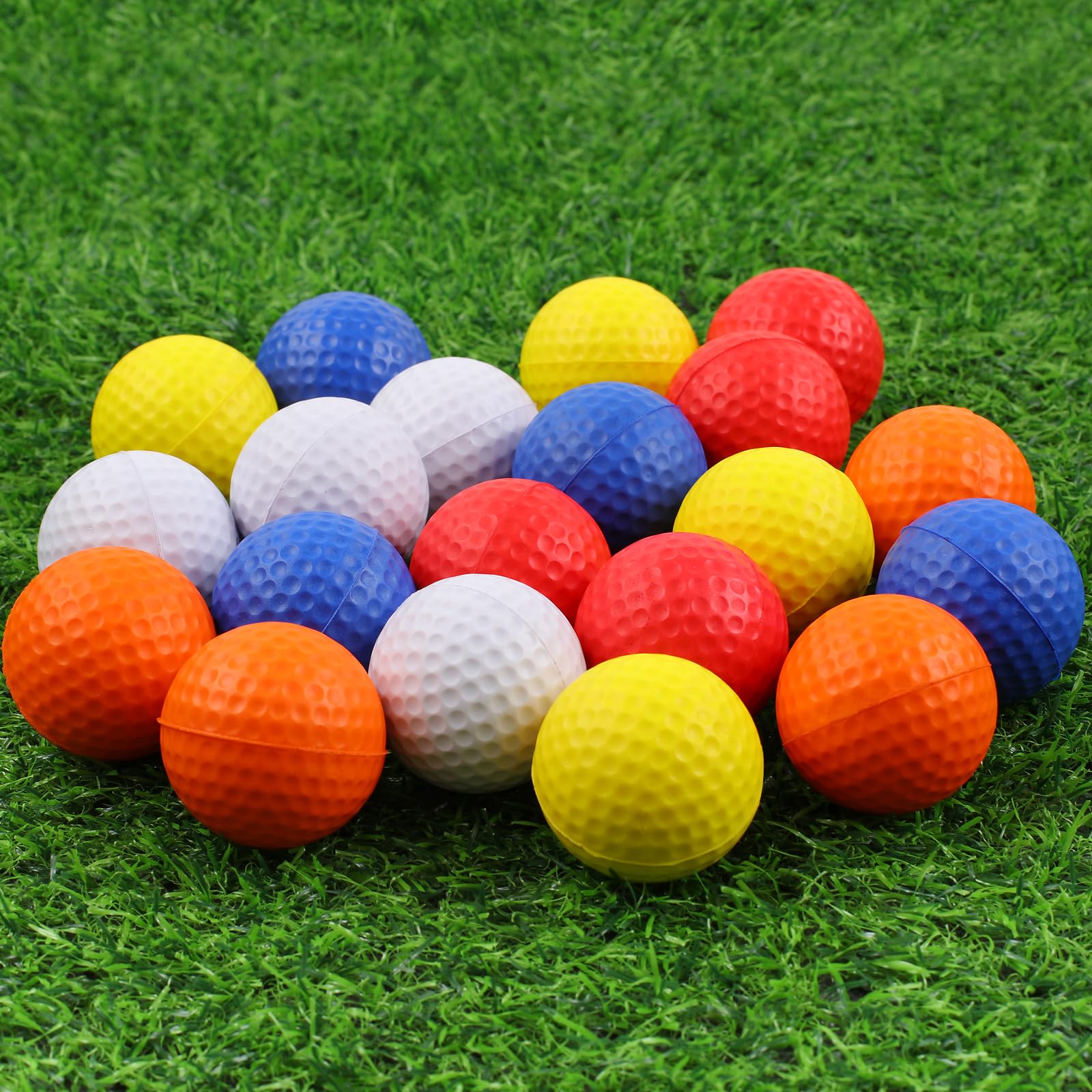 Guirnd 20-pack foam golf balls, 41mm, ideal for backyard practice.
