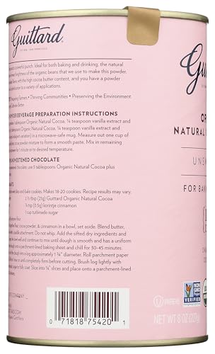 Guittard Organic Cocoa Powder 8oz, smooth texture for cakes and pastries