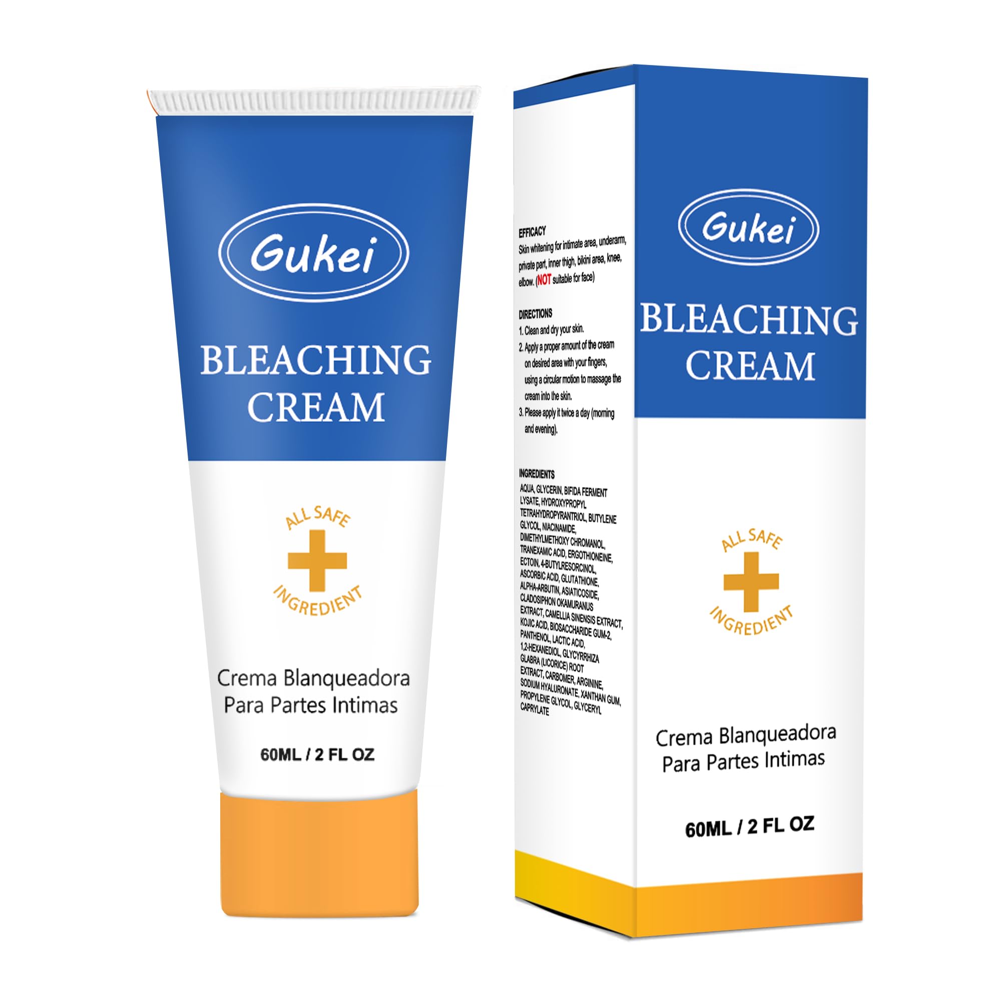 Gukei Skin Whitening Cream bottle 60ml for gentle brightening of intimate areas