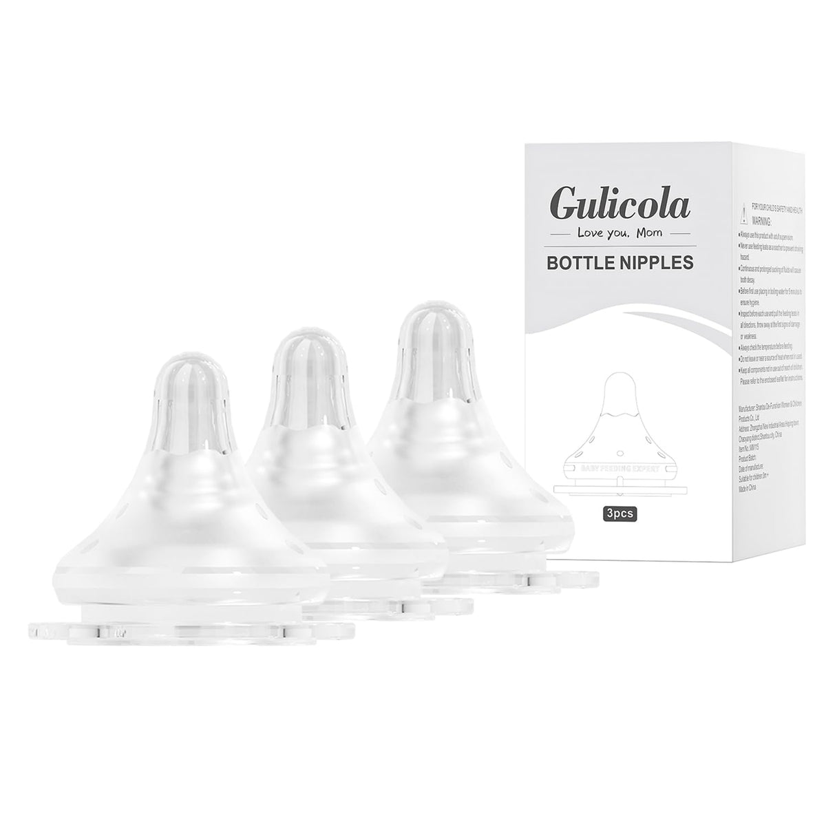 Gulicola Natural Flow Level 2 nipple with medium flow for steady feeding.
