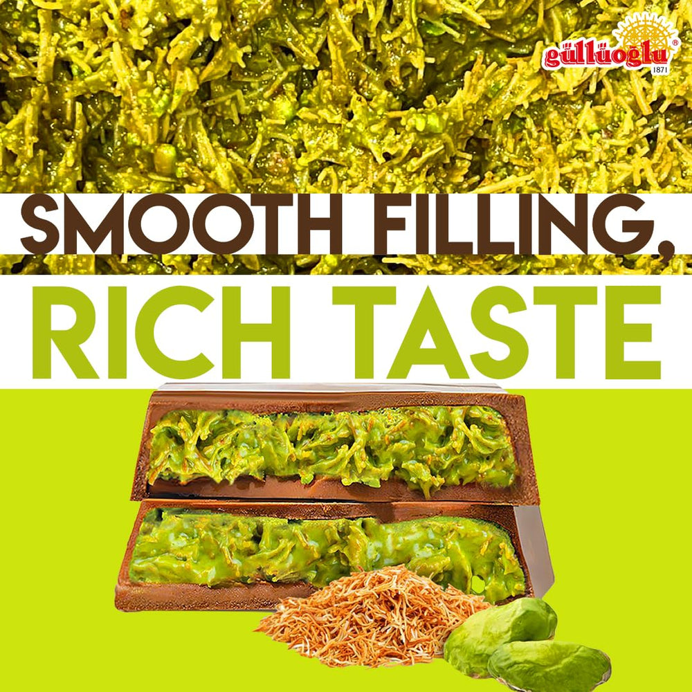 Creamy pistachio base contrasts with crispy kadayıif for a luxurious texture.