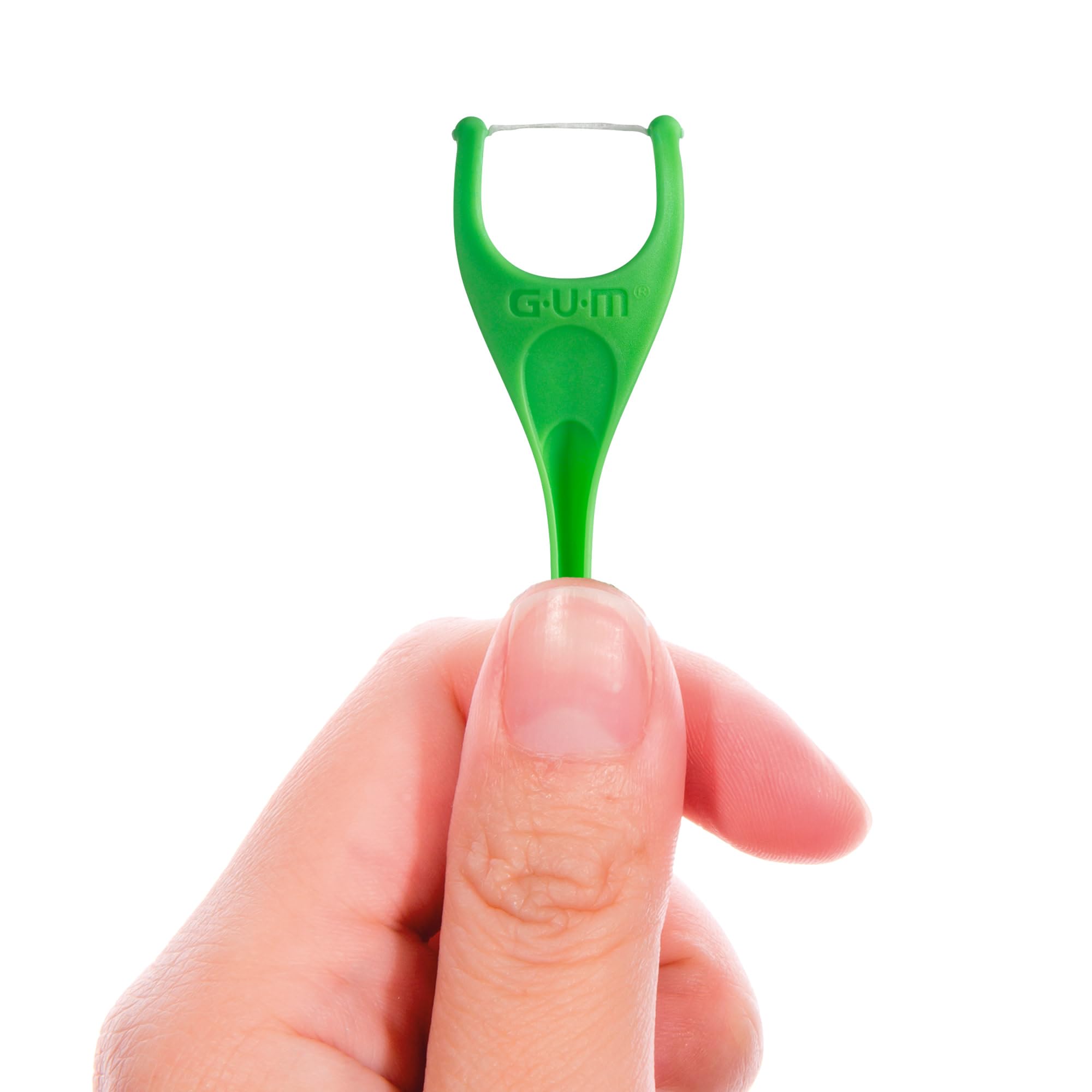 GUM Angled Floss Picks mint flavor label on packaging.