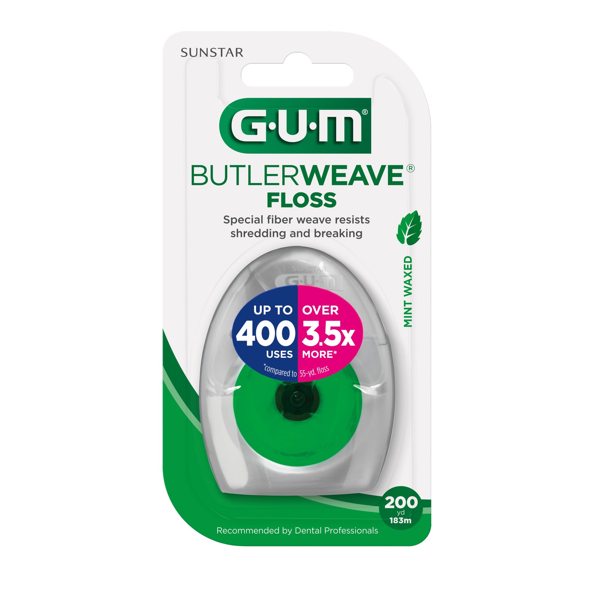 GUM ButlerWeave wax-coated glide demonstrates smooth slipping between teeth