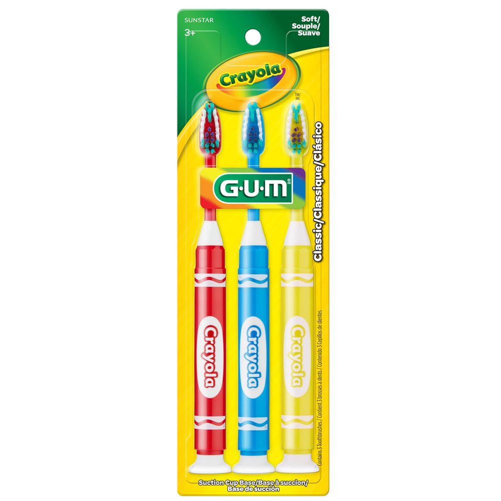 GUM Crayola Marker toothbrush angled soft bristles reach back teeth