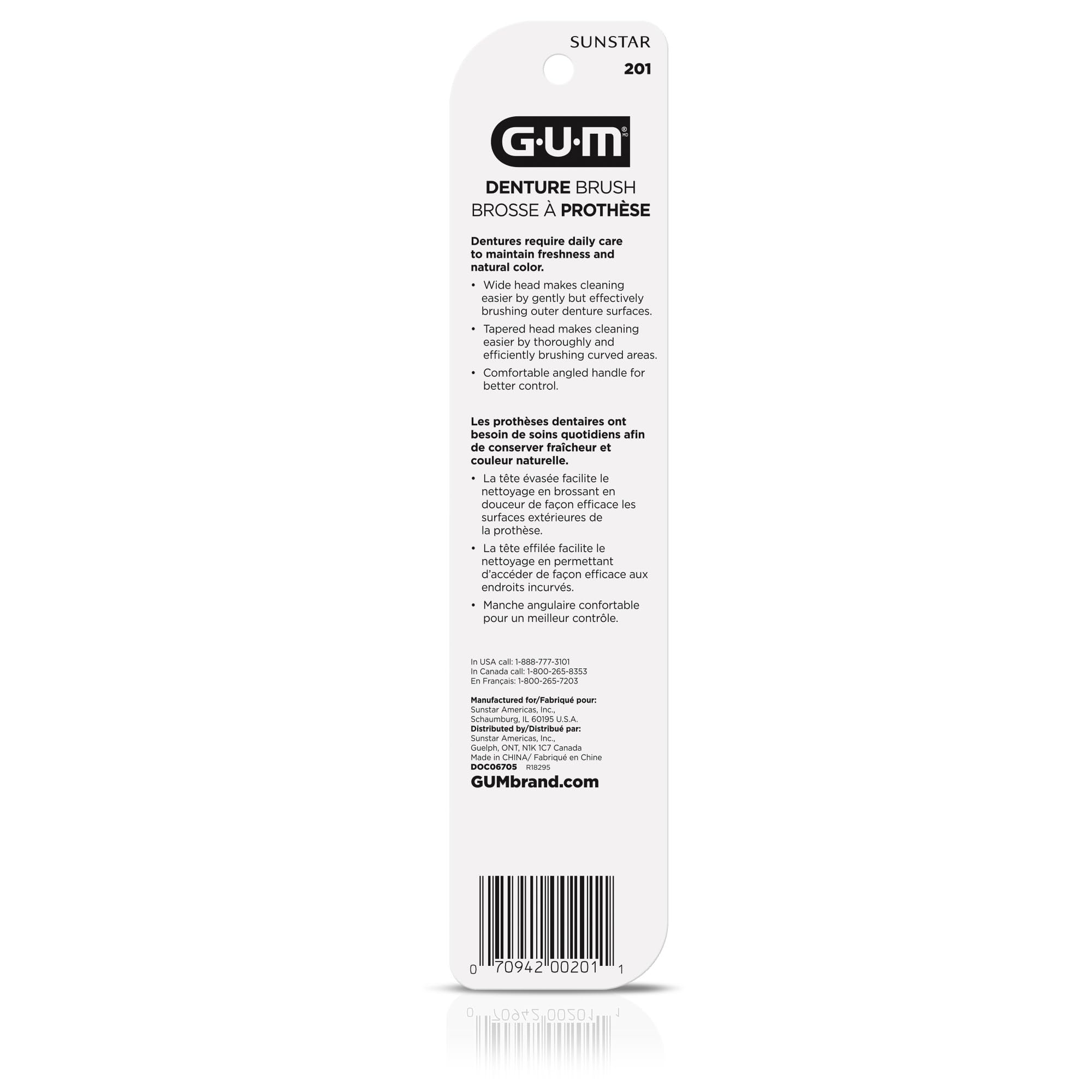 GUM Denture Brush dentist recommended for removable appliances.
