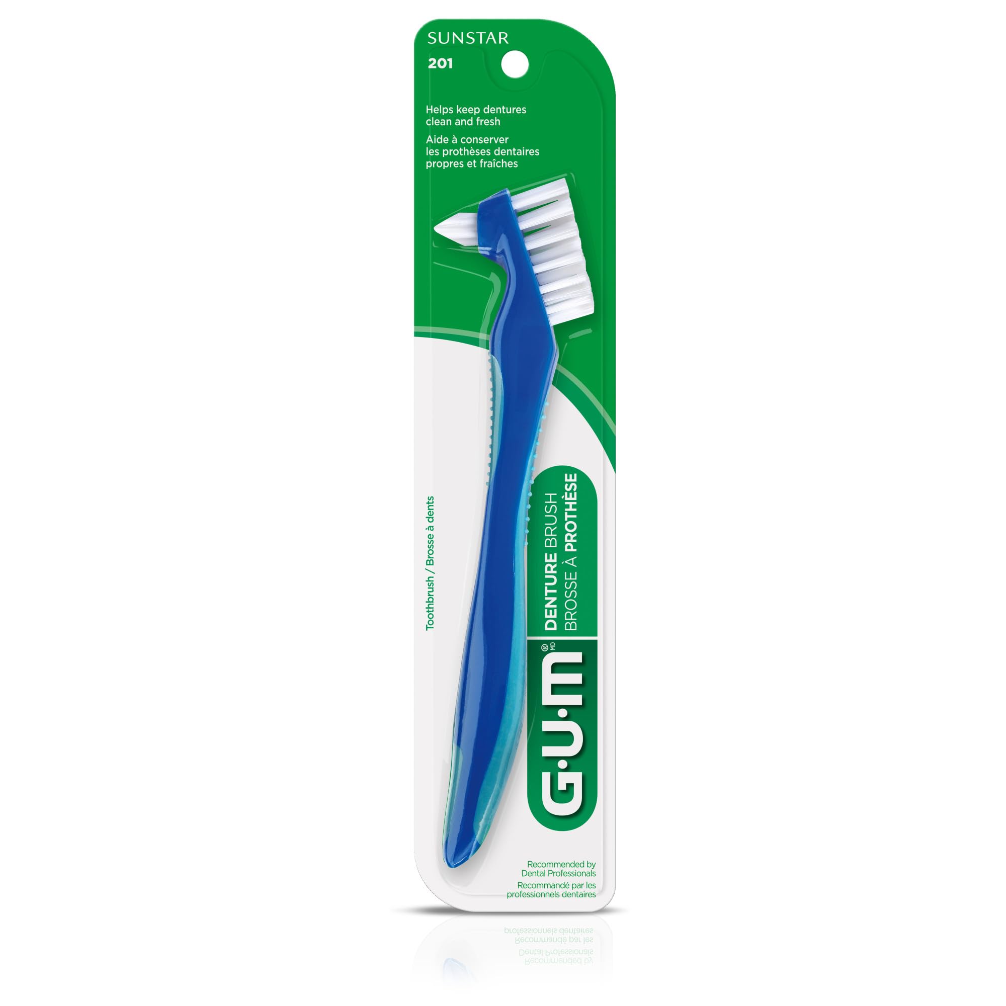 GUM Denture Brush pack of 2 for replacement and convenience.