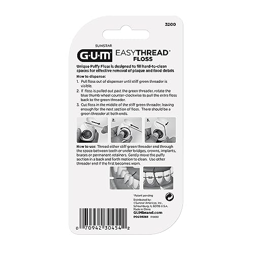 GUM EasyThread 50-uses roll highlights long-lasting, convenient flossing in one package.