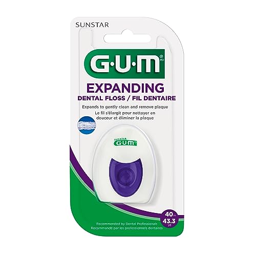 GUM Expanding Dental Floss between teeth image for easier access.