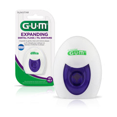 GUM Expanding Dental Floss waxed woven pack showing a deep-clean design.