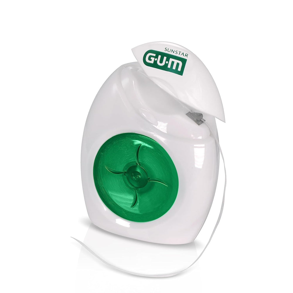 GUM Pro-Weave floss in a dispenser for easy on-the-go use