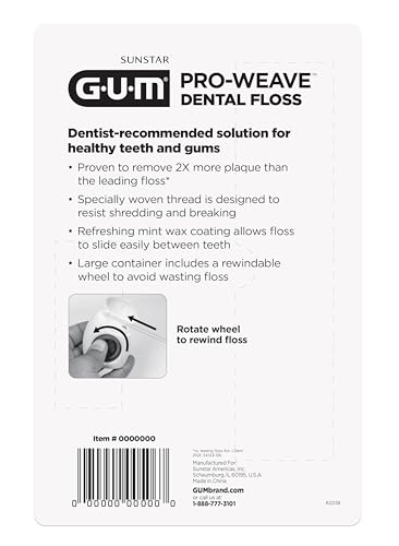 GUM Pro-Weave floss wax coating enables smooth sliding between teeth
