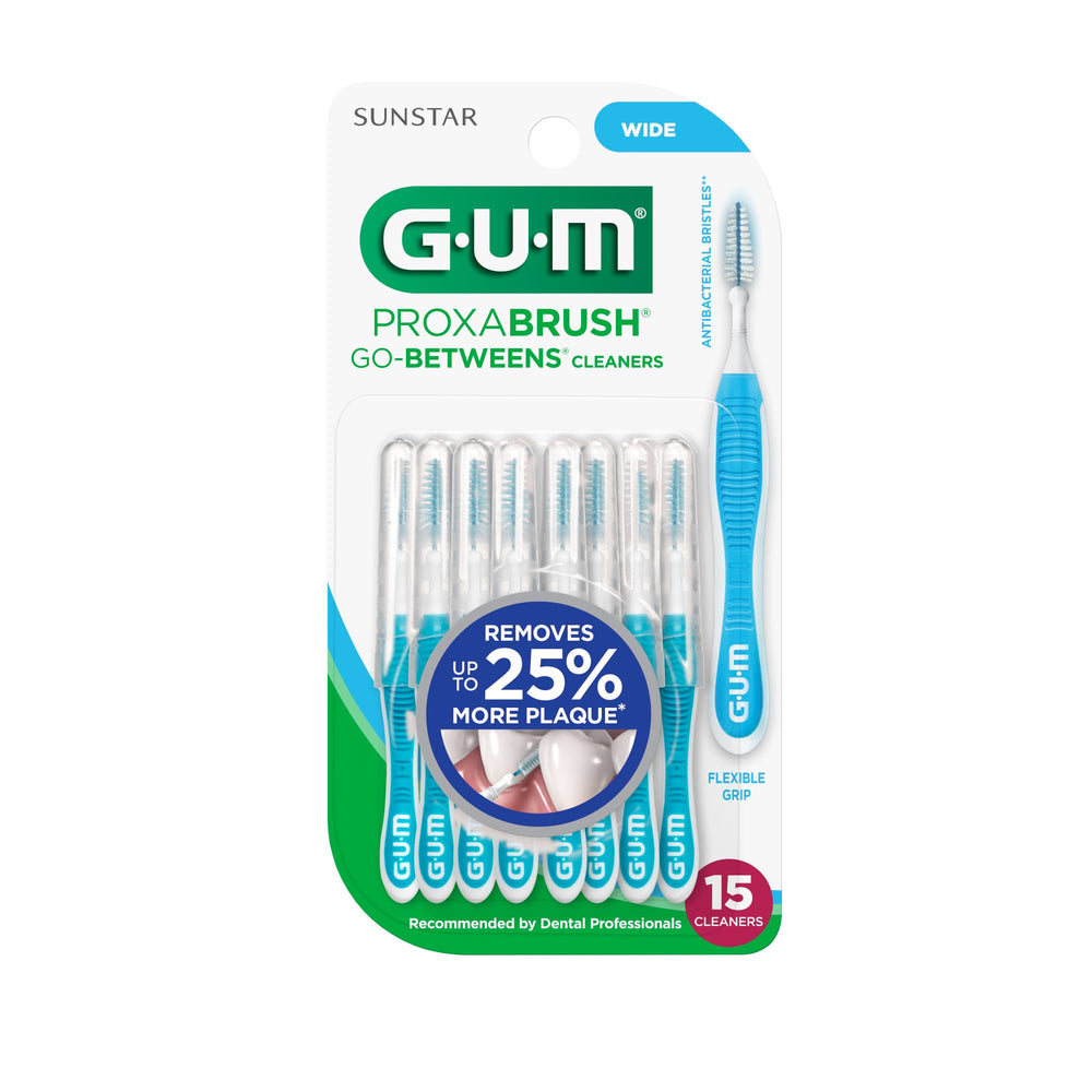 GUM Proxabrush deep-cleaning bristles remove hidden plaque between teeth