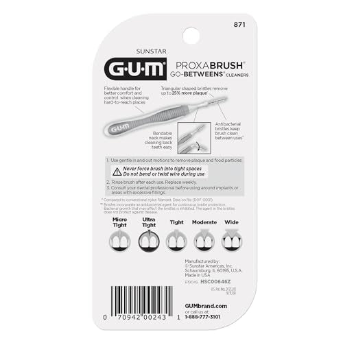 GUM Proxabrush Go-Betweens bristles close-up show soft fibers