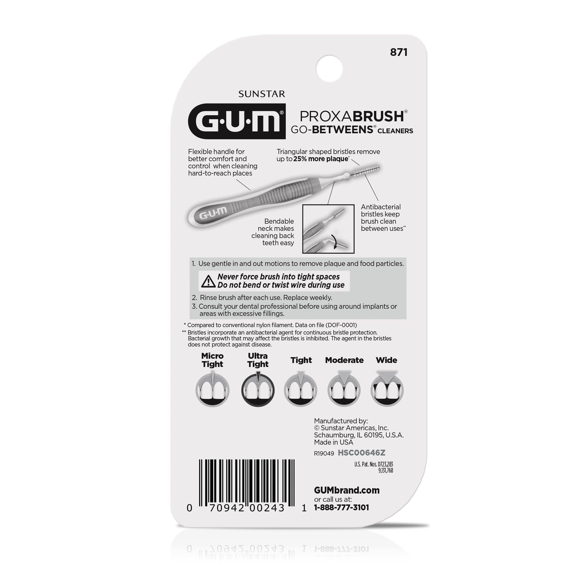GUM Proxabrush Go-Betweens compact size fits purses and bags