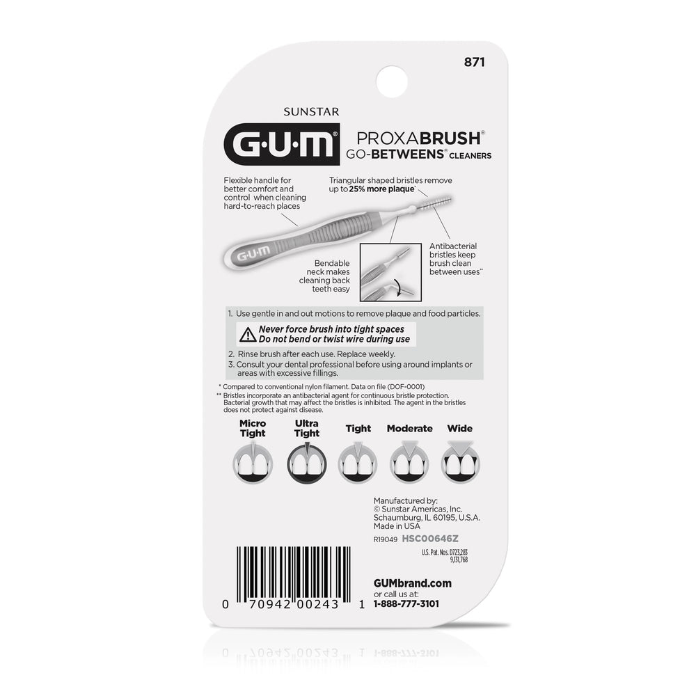 GUM Proxabrush Go-Betweens compact size fits purses and bags