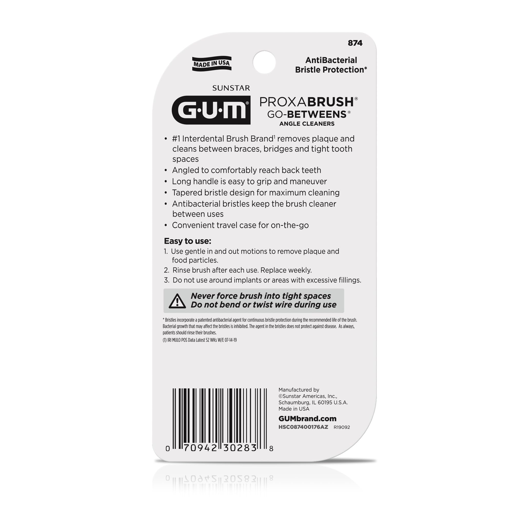 GUM Proxabrush Go-Betweens travel kit ready for on-the-go teeth care.