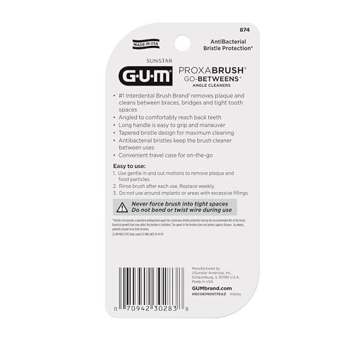 GUM Proxabrush Go-Betweens with cap shown for hygienic storage between uses.