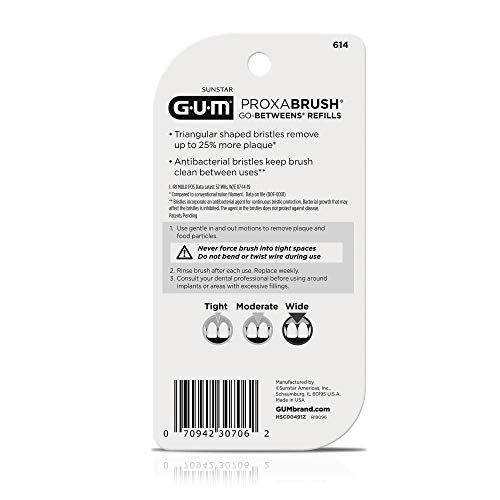 GUM Proxabrush Go-Betweens works with braces by protecting appliances while cleaning.
