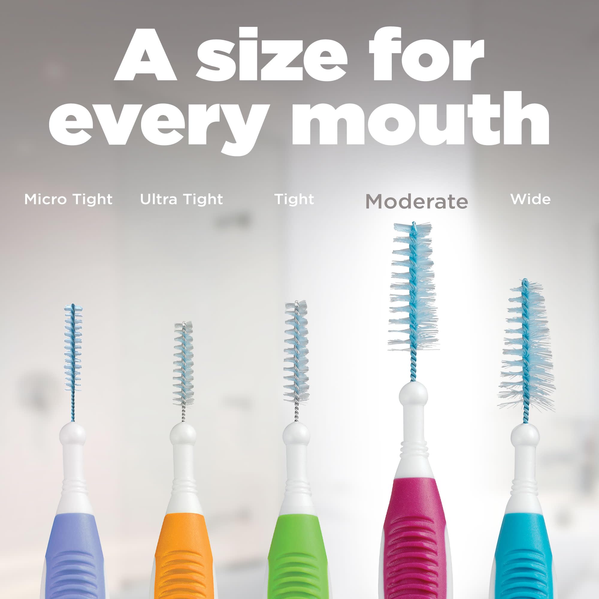 GUM Proxabrush Go-Betweens non-slip handle improves grip during mouth cleaning